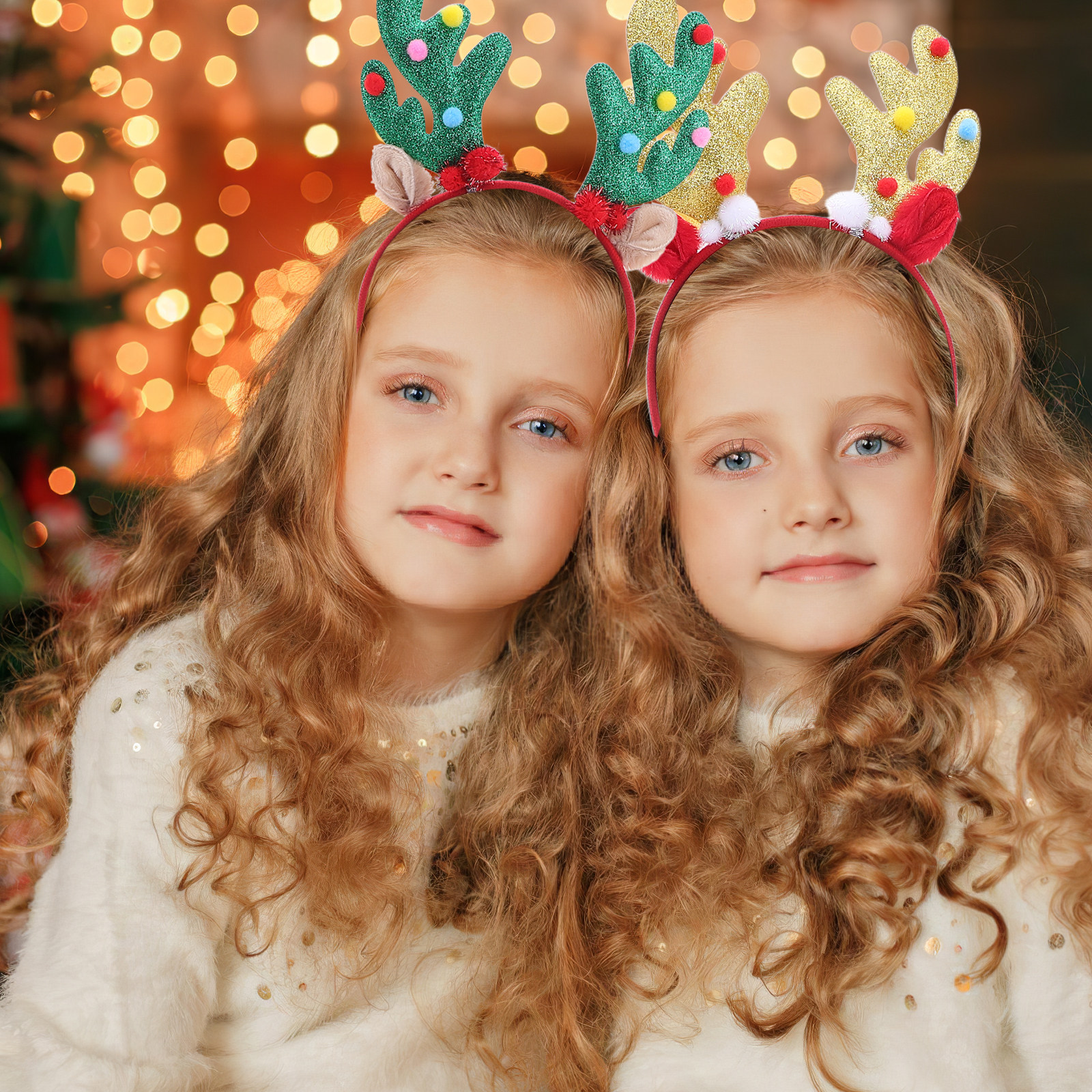 Reindeer Antlers Headband - 2Pcs Reindeer Antlers Headband Realistic Animal