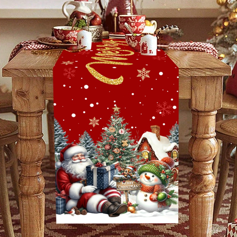 Christmas Santa Snowman Table  - Christmas Table Runner avaliação e preço