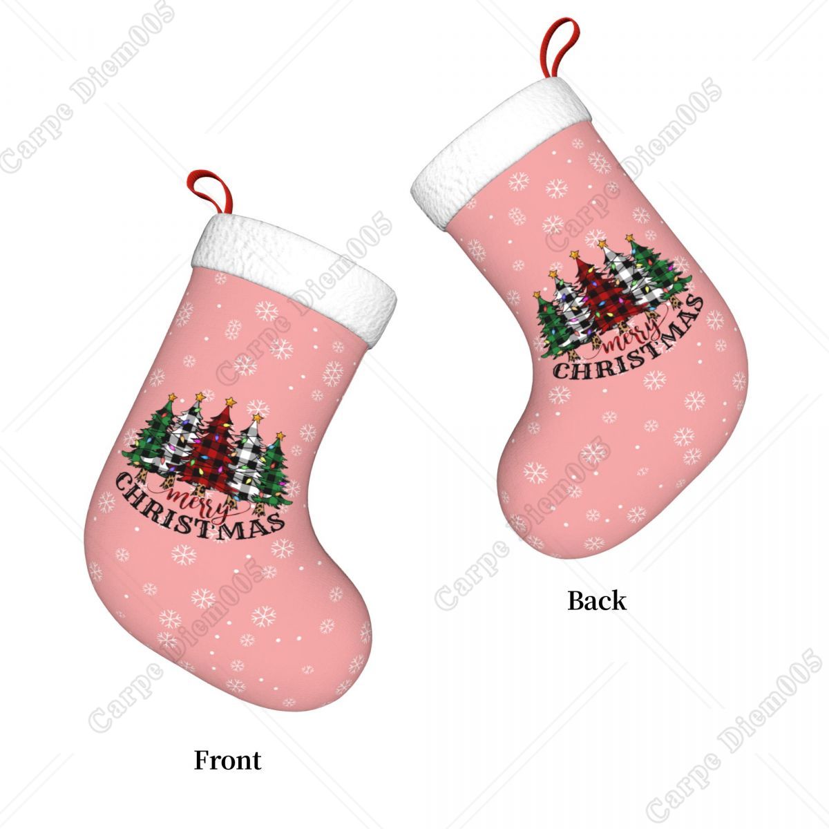 Pink Snowflakes Christmas Tree - Christmas Stocking Hanging avaliação e preço