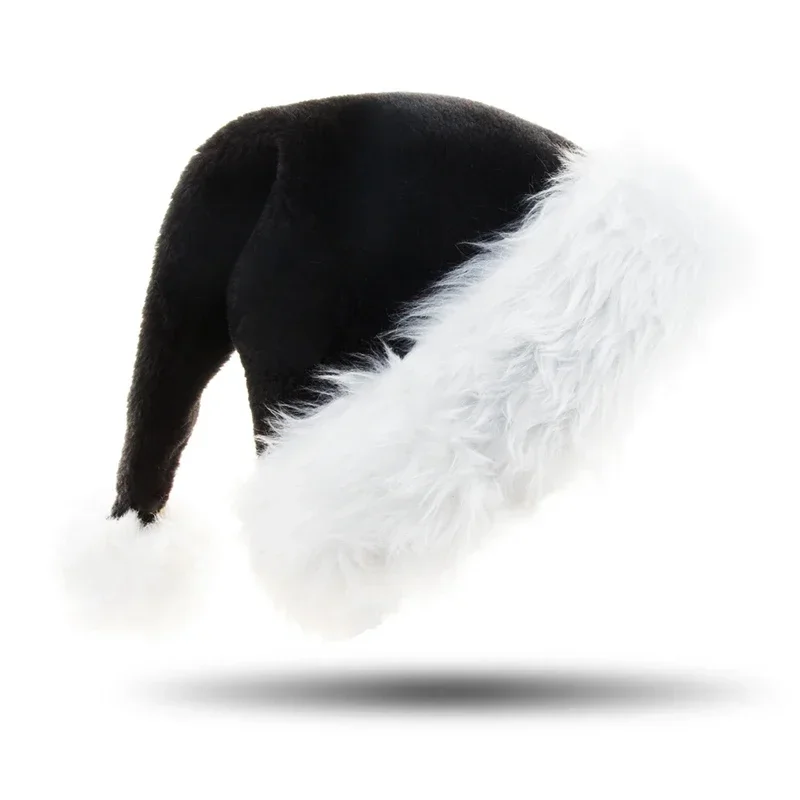 Unisex Xmas Black Plush Christ - Santa Hat Plush avaliação e preço
