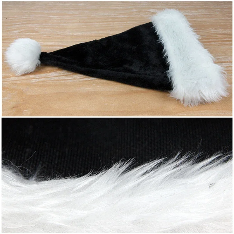 Unisex Xmas Black Plush Christ - Santa Hat Plush avaliação e preço