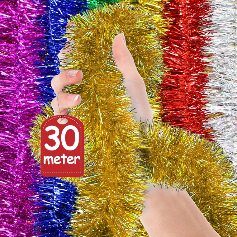1.5/30M Long Bold Thicked Stri - Tinsel Garland Decoration avaliação e preço