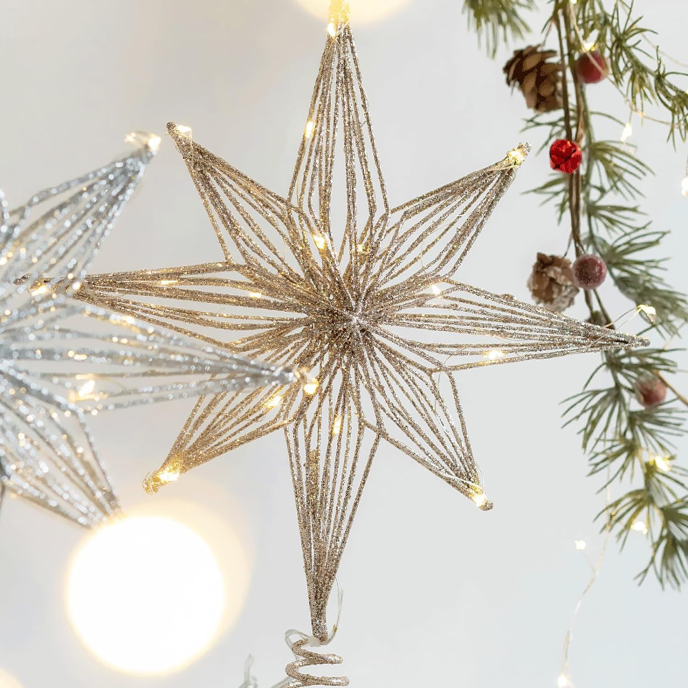 30cm Led Star Christmas Tree T - Star Tree Topper avaliação e preço
