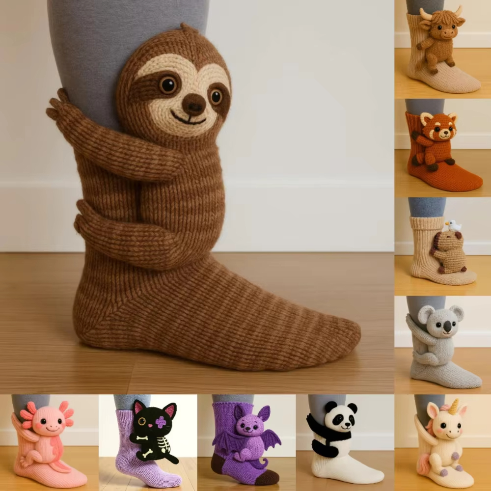 3D Knit Animal Sloth Socks for - Christmas Stocking Hanging avaliação e preço