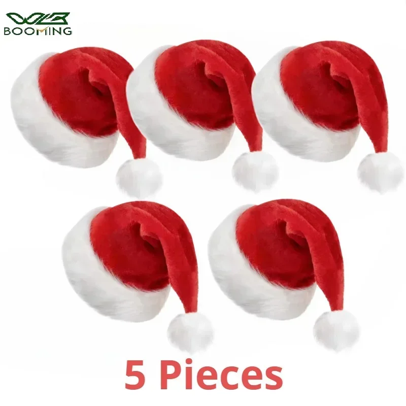 5/1PCS Christmas Hat Plush Adu - Santa Hat Plush avaliação e preço