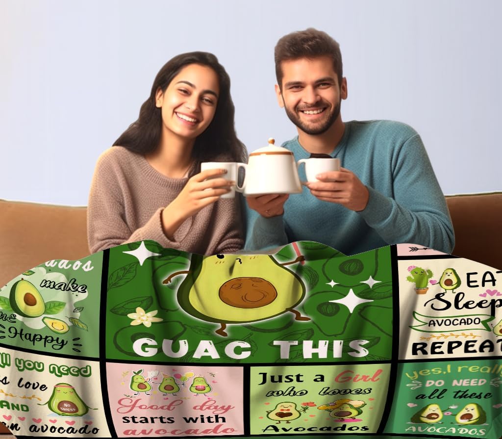 Avocado Blanket Cartoon Avocad - Christmas Throw Blanket avaliação e preço