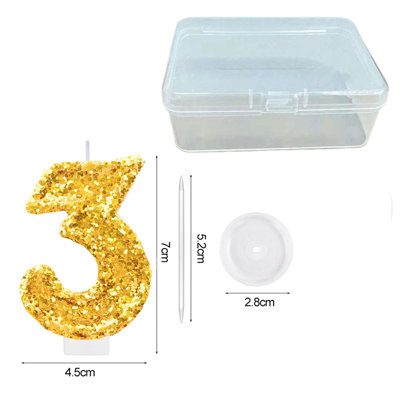 Digital Birthday Candle Gold C - Holiday Candle Set avaliação e preço