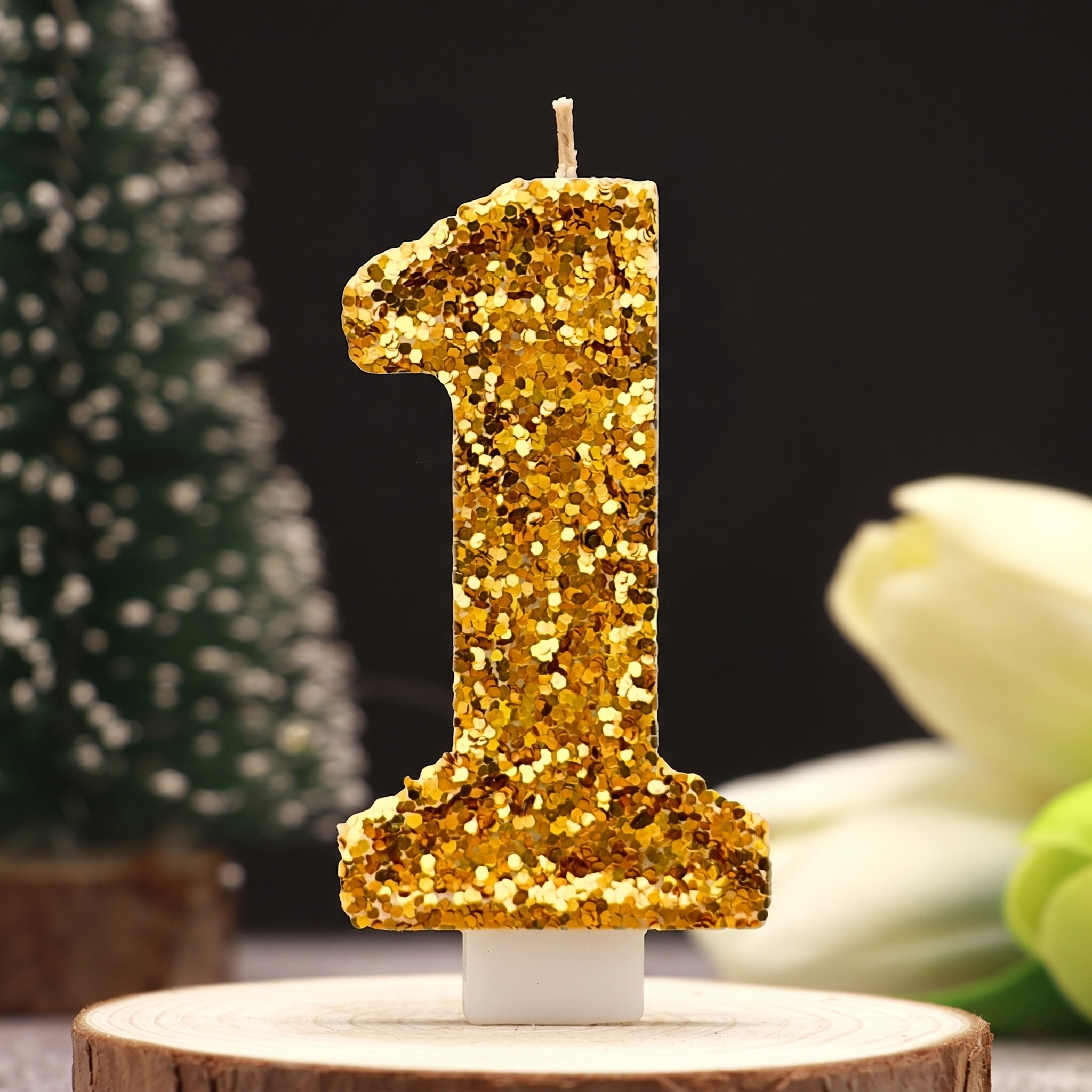 Digital Birthday Candle Gold C - Holiday Candle Set avaliação e preço
