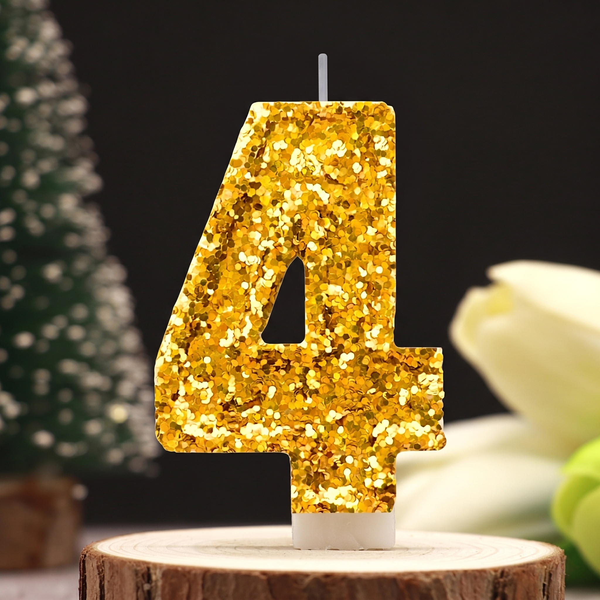 Digital Birthday Candle Gold C - Holiday Candle Set avaliação e preço