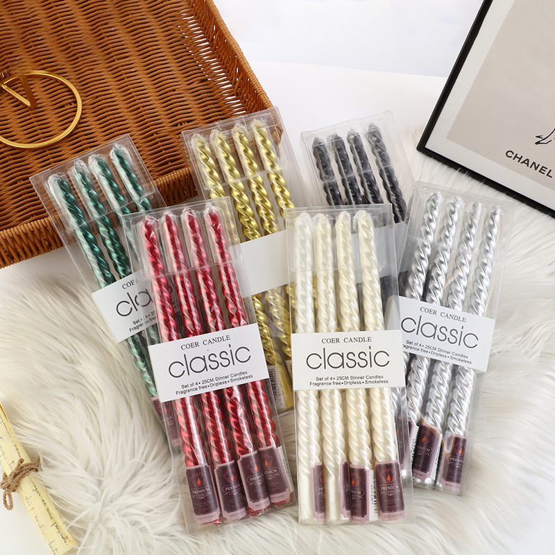 4pcs European-style Long-pole  - Holiday Candle Set avaliação e preço