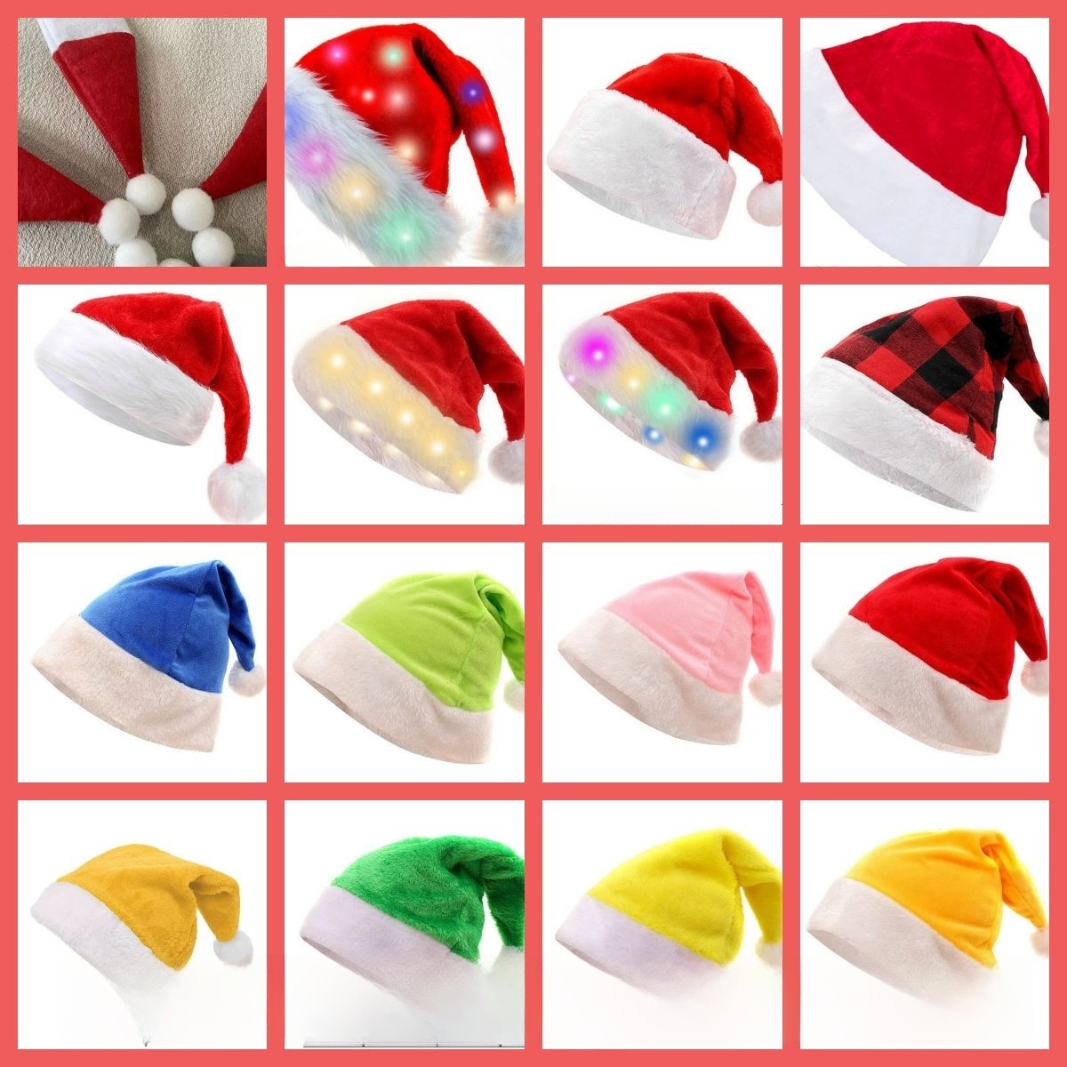 50pcs Christmas Plush Velvet H - Santa Hat Plush avaliação e preço