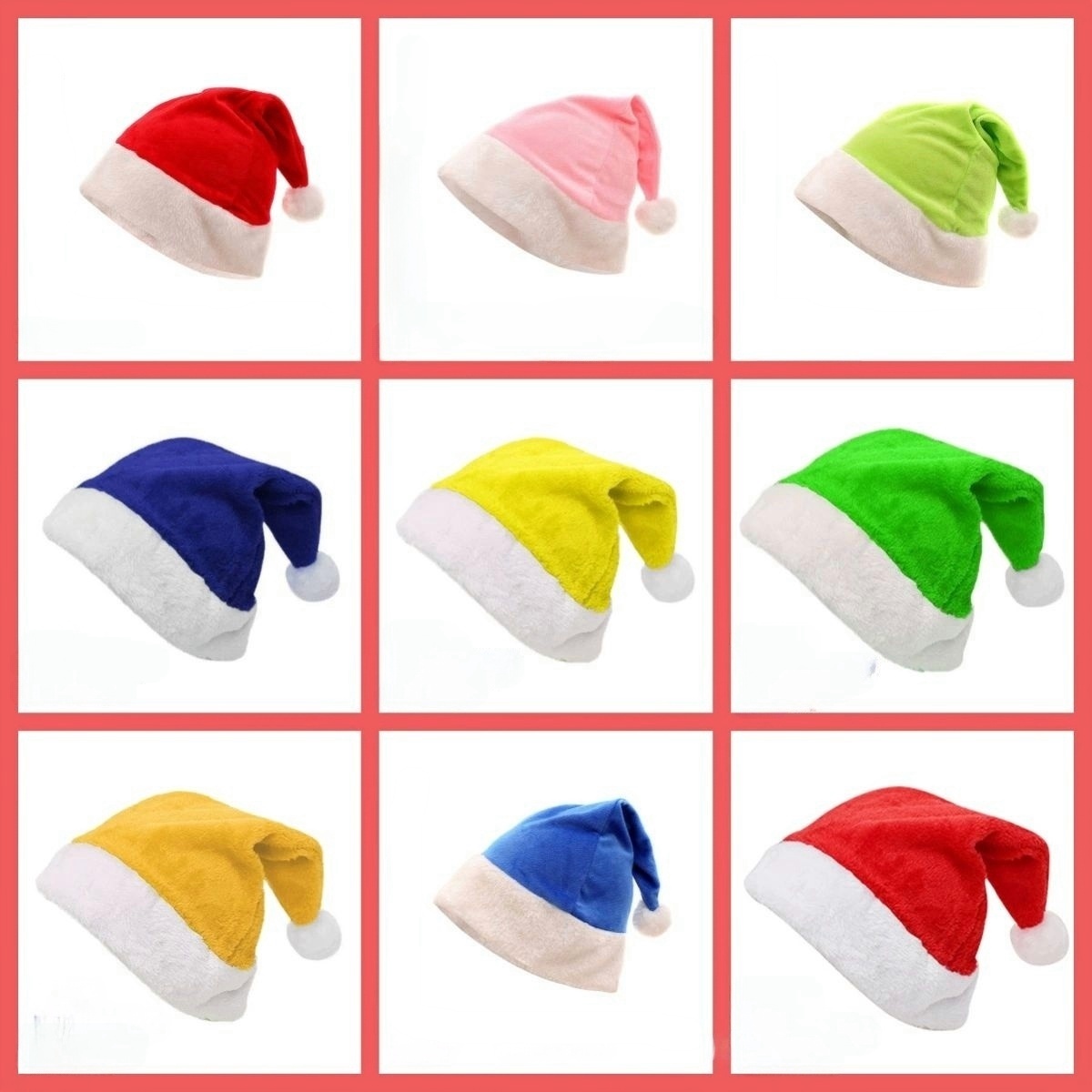 50pcs Christmas Plush Velvet H - Santa Hat Plush avaliação e preço