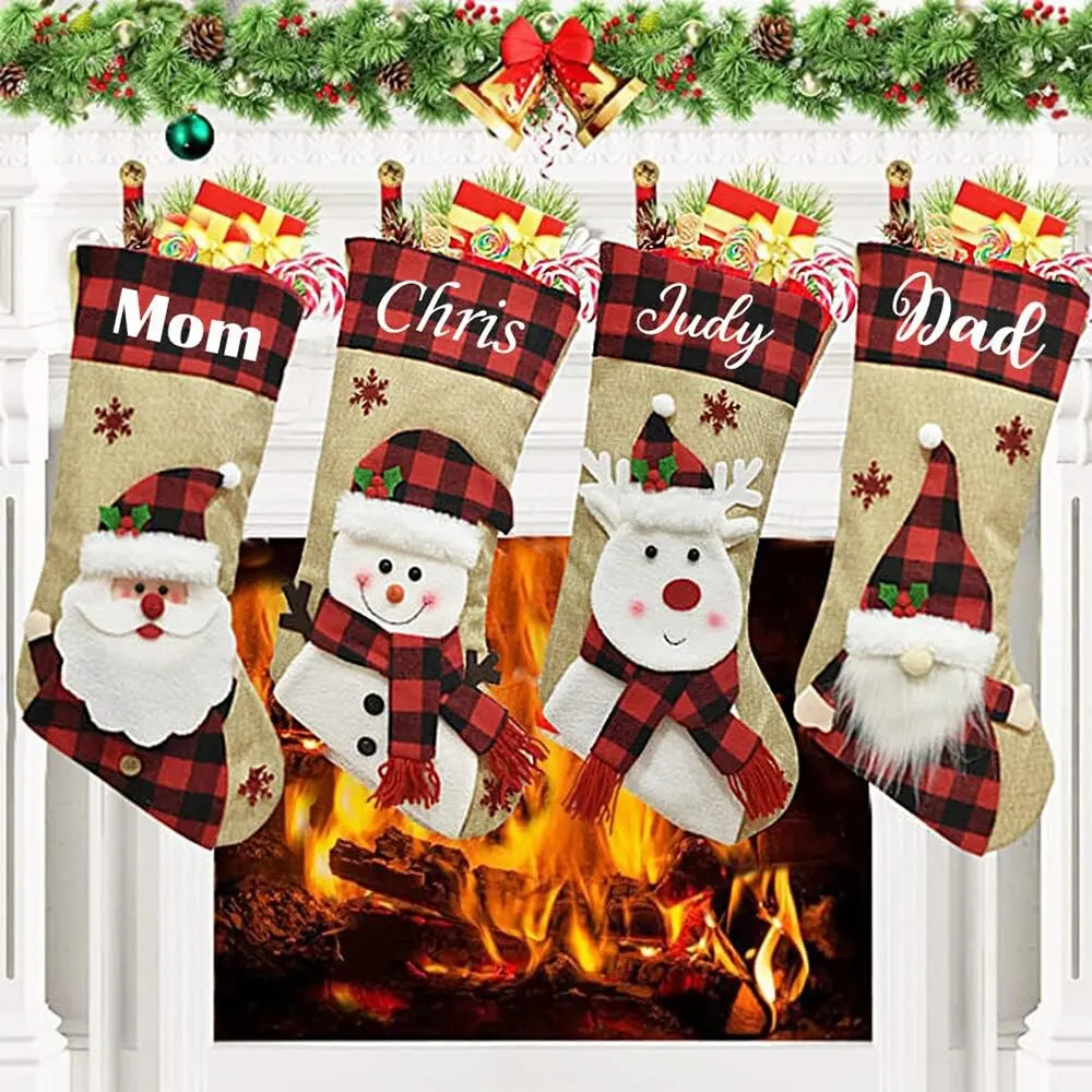 Christmas Holiday Stockings Ch - Christmas Stocking Hanging avaliação e preço