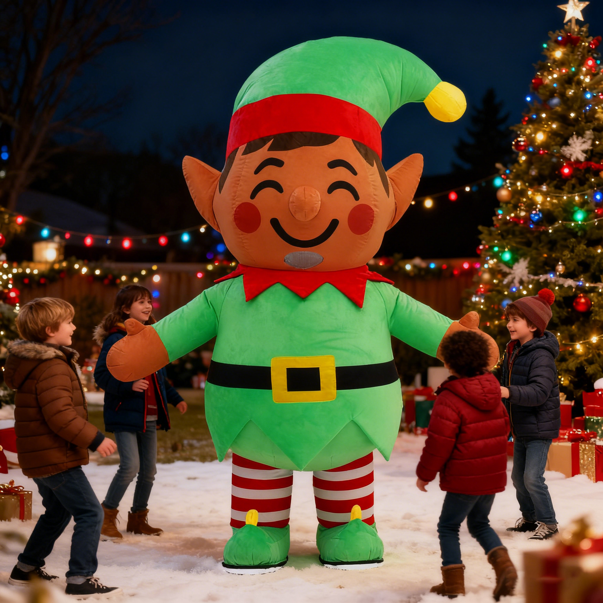 Inflatable Christmas Elf Plush - Elf Costume Christmas avaliação e preço