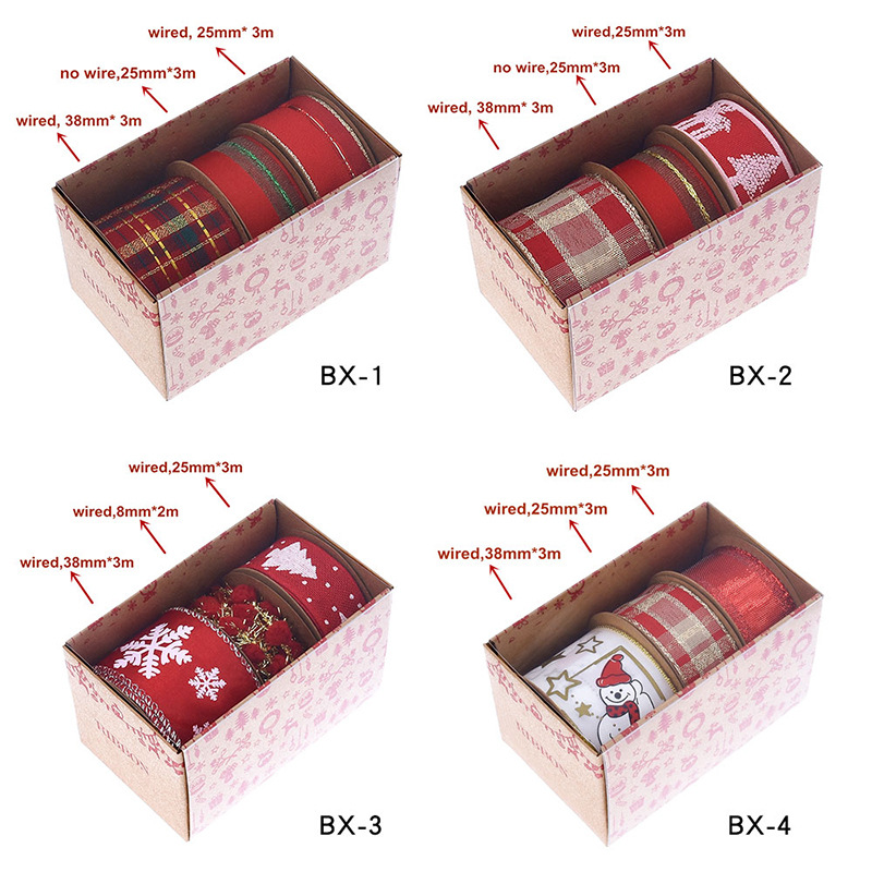 Christmas Ribbon Set Boxed Gif - Gift Box Wrap Set avaliação e preço