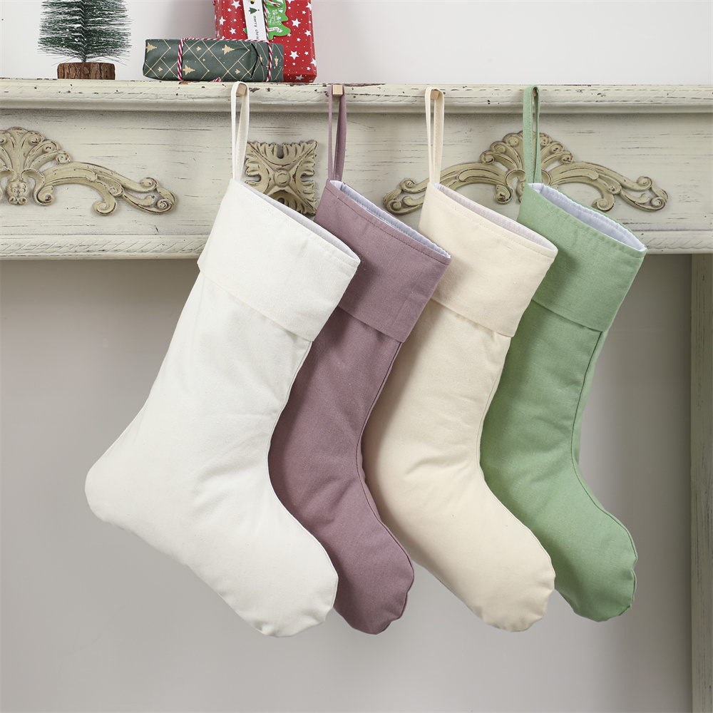 Linen Christmas Stocking Xmas  - Christmas Stocking Hanging avaliação e preço