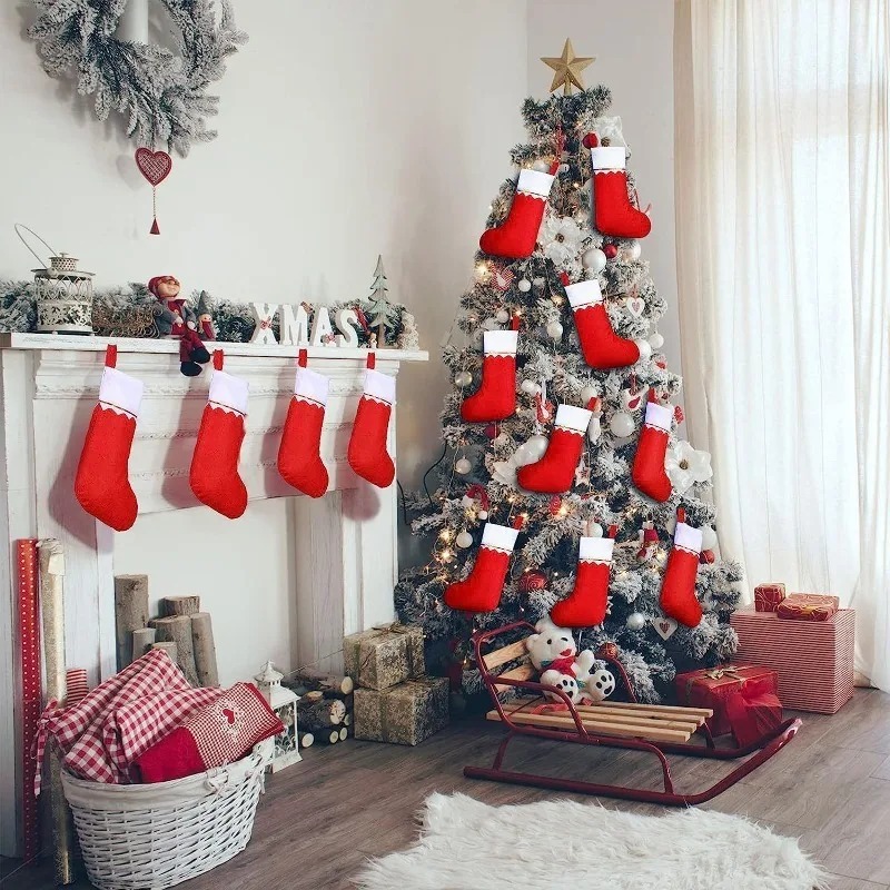 Holiday Christmas Stocking Fir - Christmas Stocking Hanging avaliação e preço