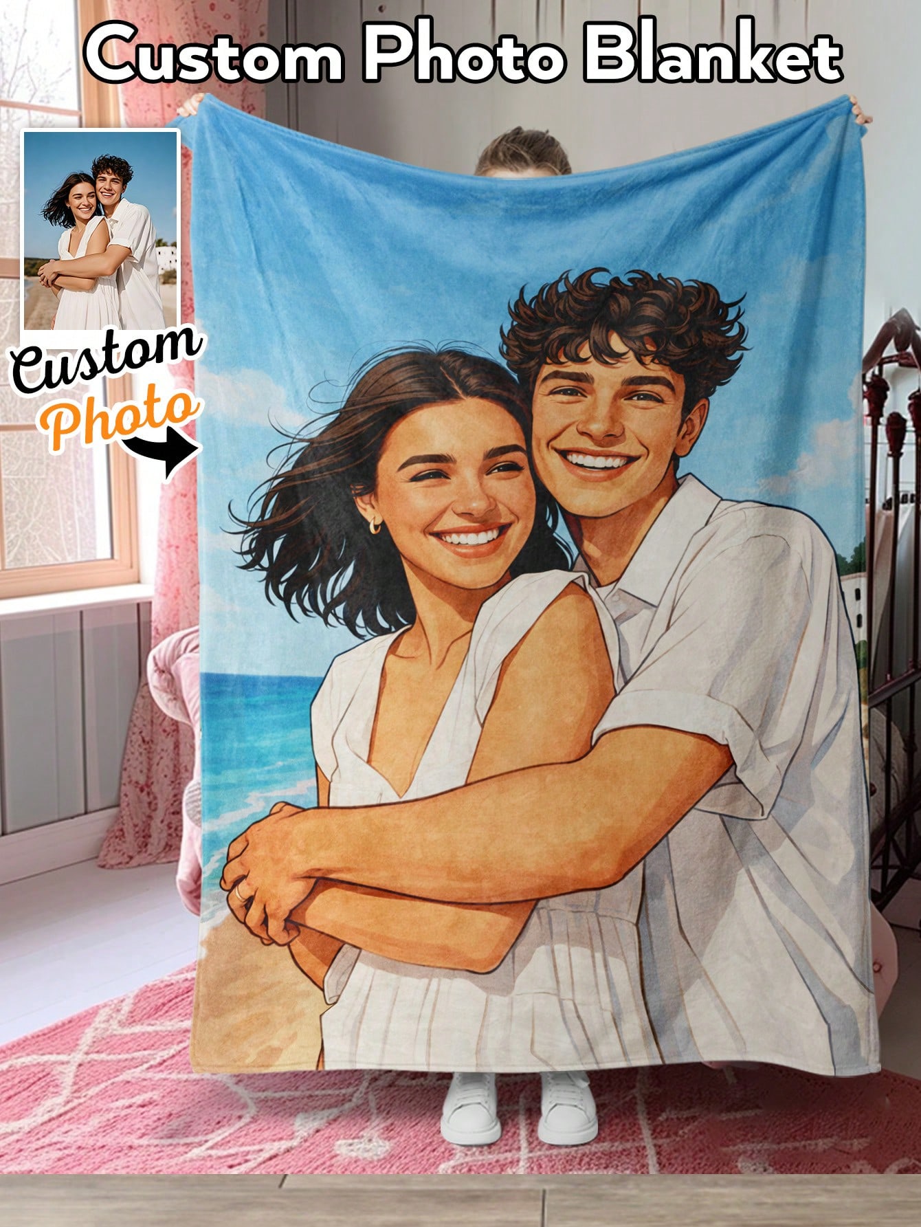 Custom AI Style Photo Blanket  - Christmas Throw Blanket avaliação e preço