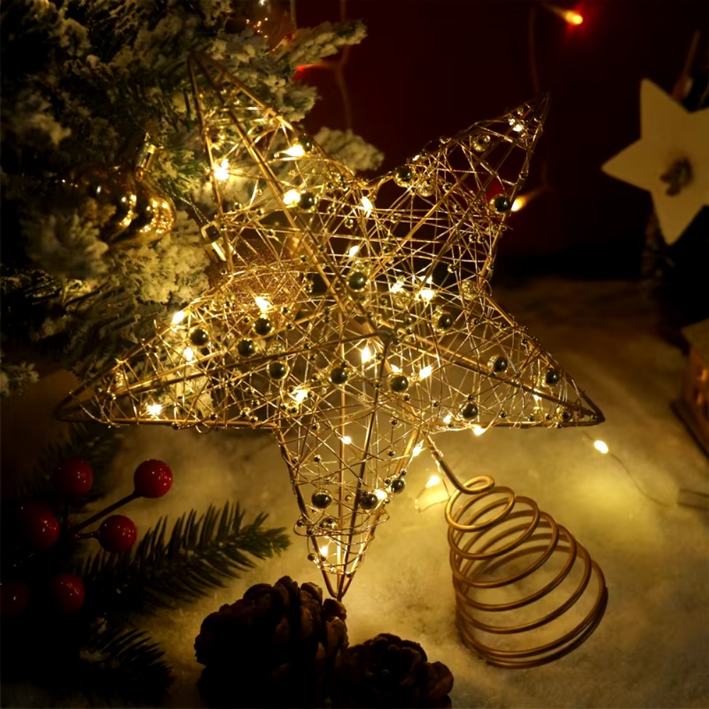 Gold/Silver LED Christmas Tree - Star Tree Topper avaliação e preço