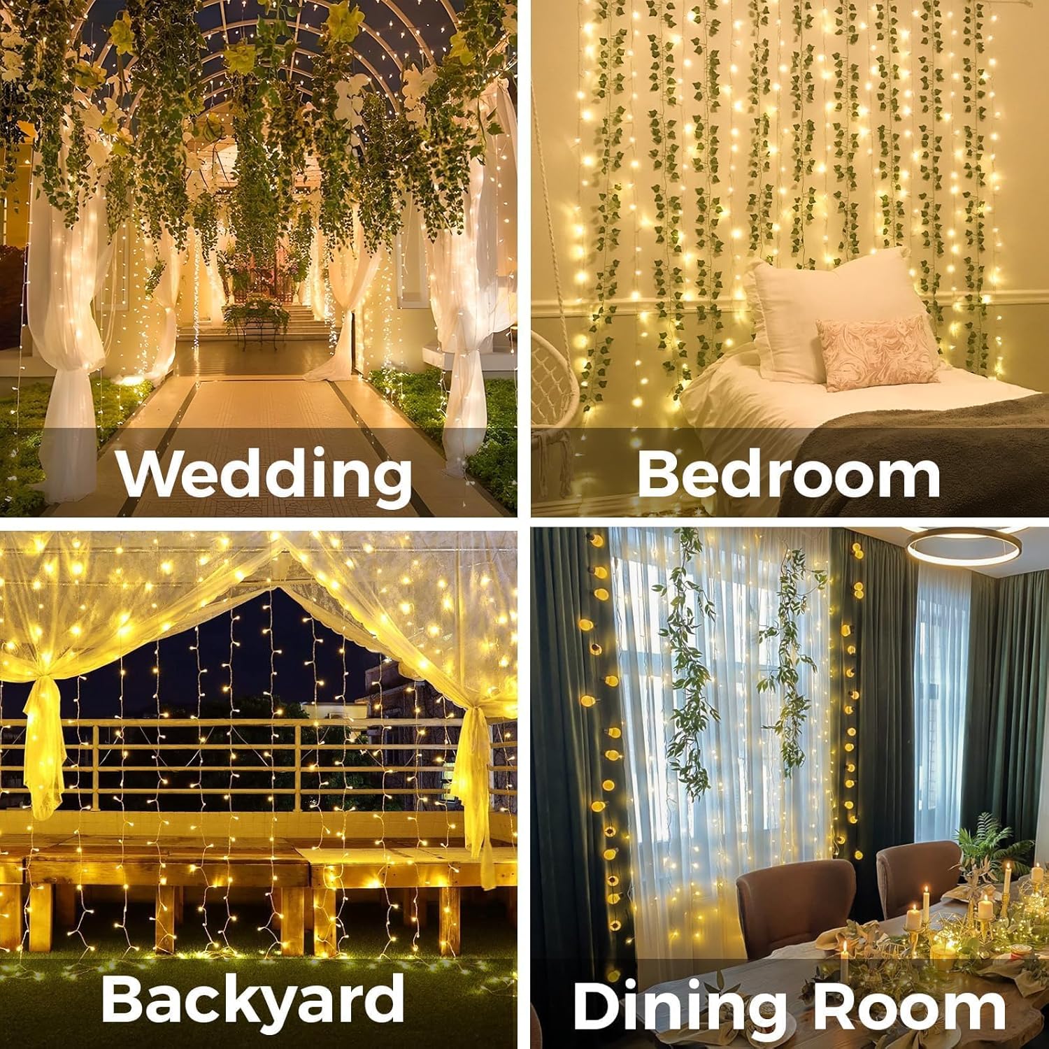 Curtain Lights For Bedroom 200 - Led Fairy String Lights avaliação e preço