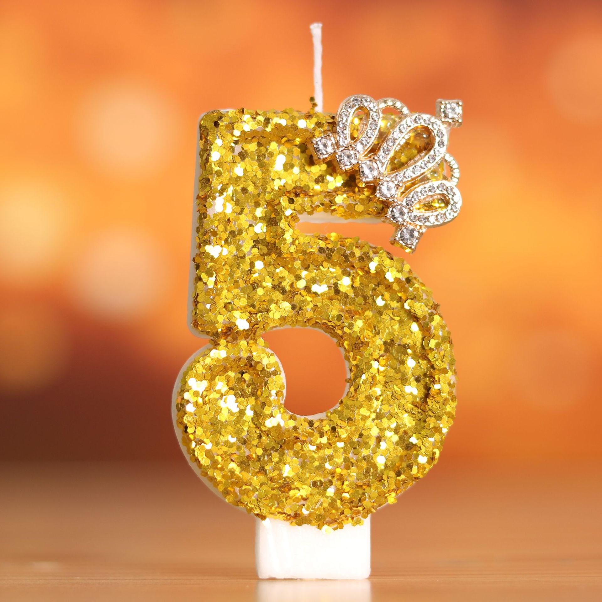 Digital Birthday Cake Gold Cro - Holiday Candle Set avaliação e preço