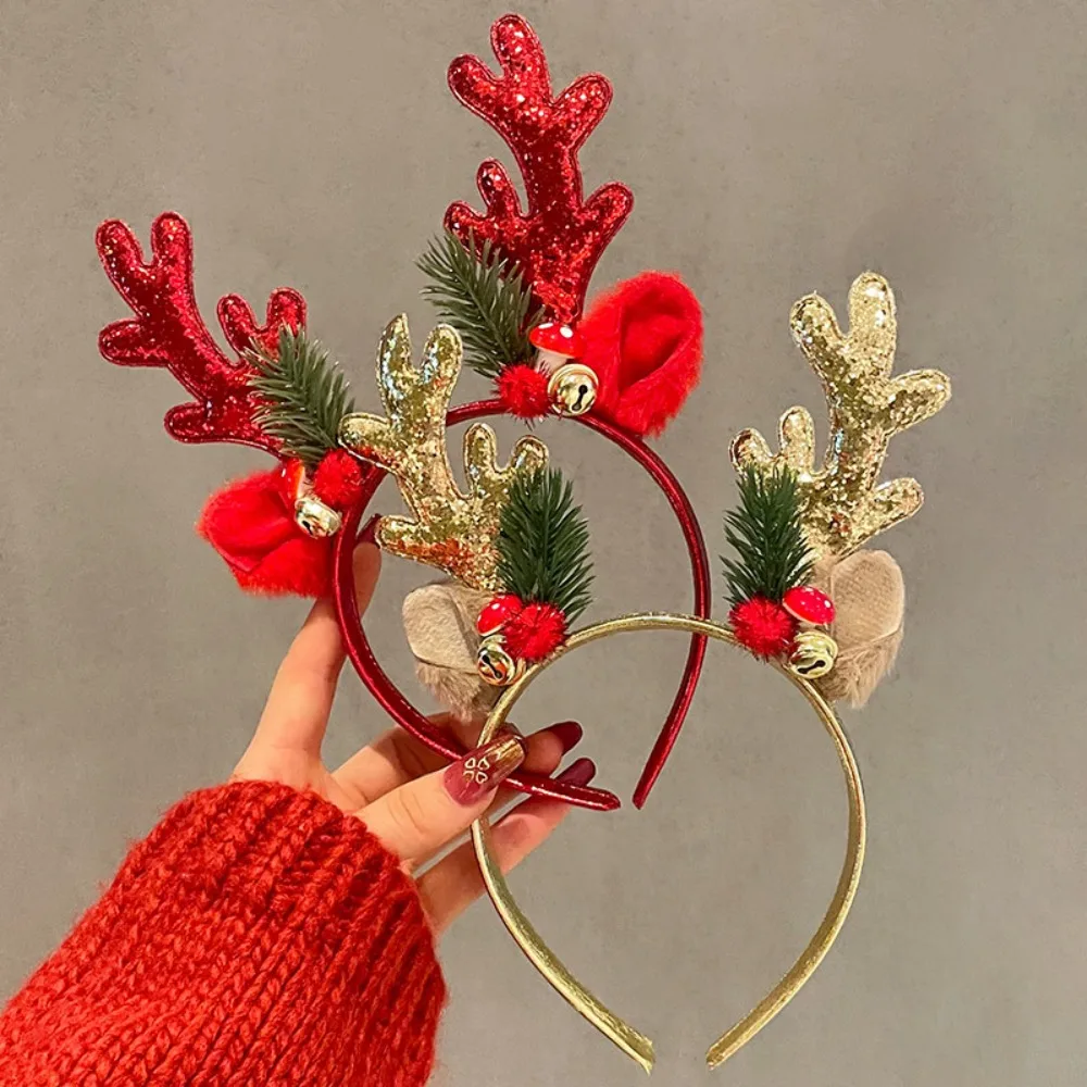 ！Christmas Glitter Deer Antler - Reindeer Antlers Headband avaliação e preço