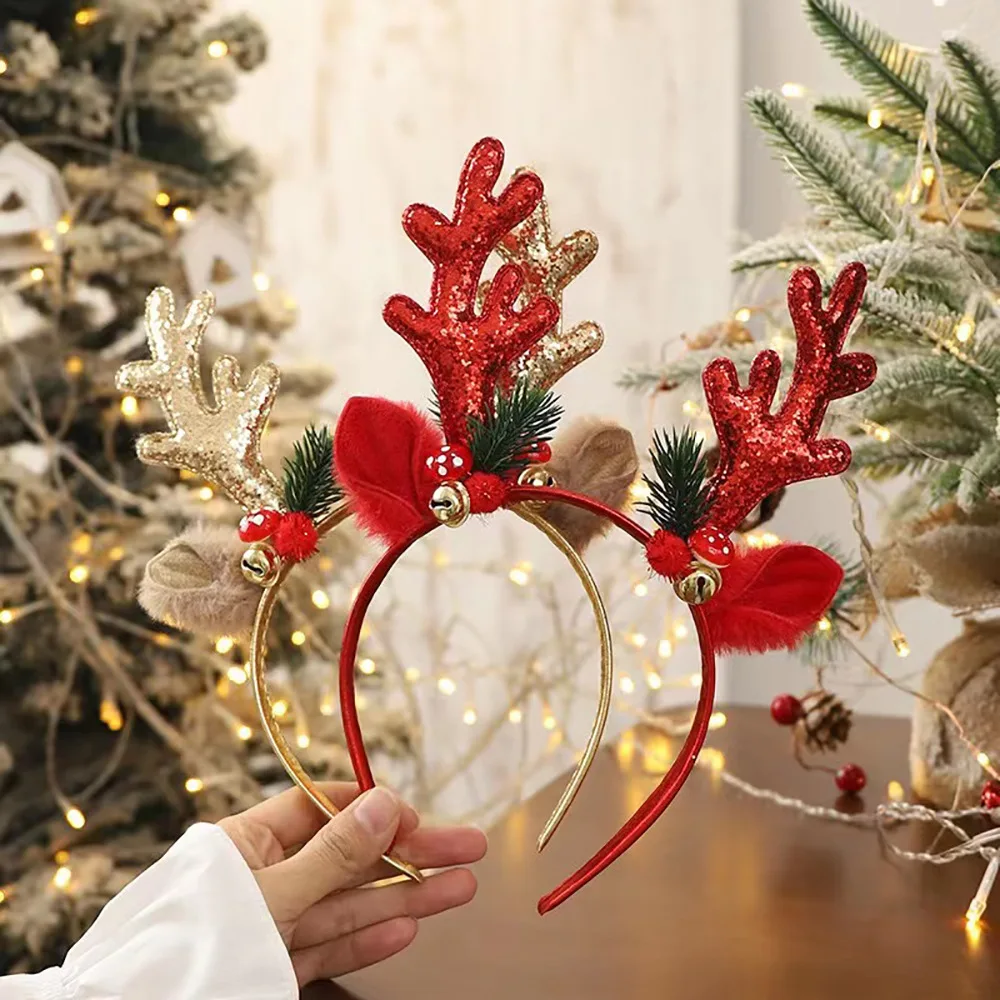 ！Christmas Glitter Deer Antler - Reindeer Antlers Headband avaliação e preço