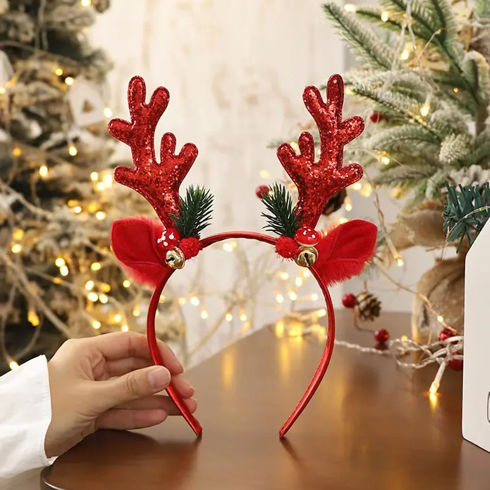 ！Christmas Glitter Deer Antler - Reindeer Antlers Headband avaliação e preço