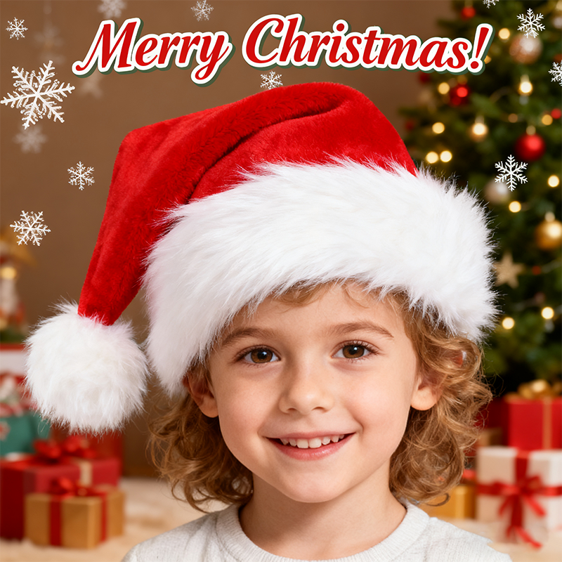 Christmas Santa Hat Xmas Long  - Santa Hat Plush avaliação e preço