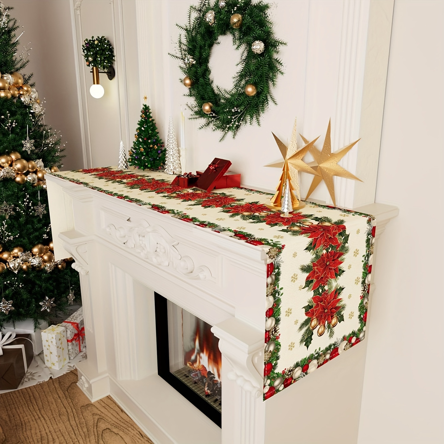 1pc Multi-Size Winter Floral T - Christmas Table Runner avaliação e preço