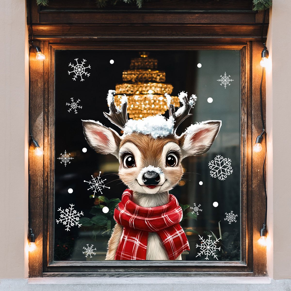 1pc Christmas Scarf Snowflake  - Snowflake Window Decal avaliação e preço