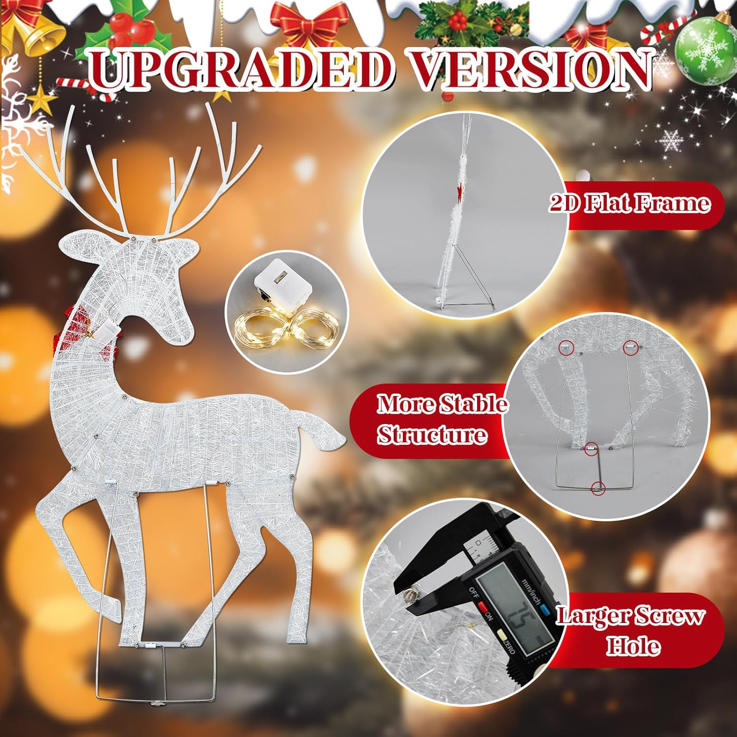 2D Lighted Reindeer Christmas  - Christmas Lights Outdoor avaliação e preço