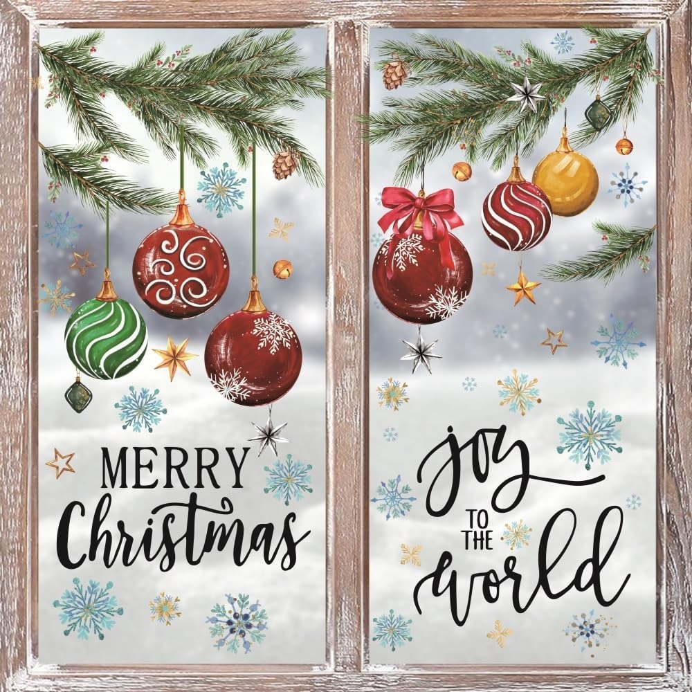 221 PCS Christmas Window Cling - Snowflake Window Decal avaliação e preço