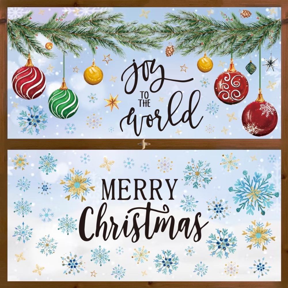 221 PCS Christmas Window Cling - Snowflake Window Decal avaliação e preço