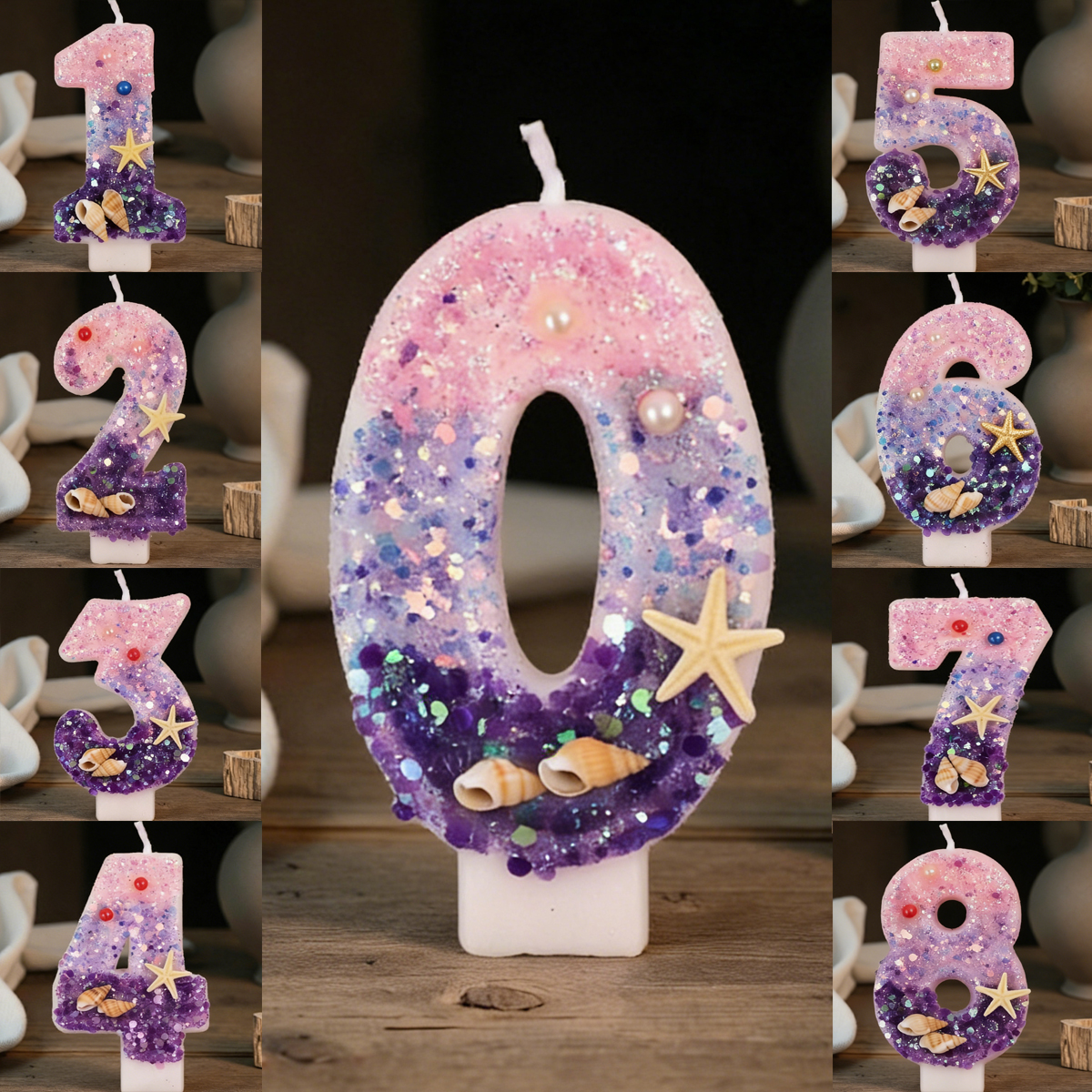 Three Color Gradient Mermaid 0 - Holiday Candle Set avaliação e preço