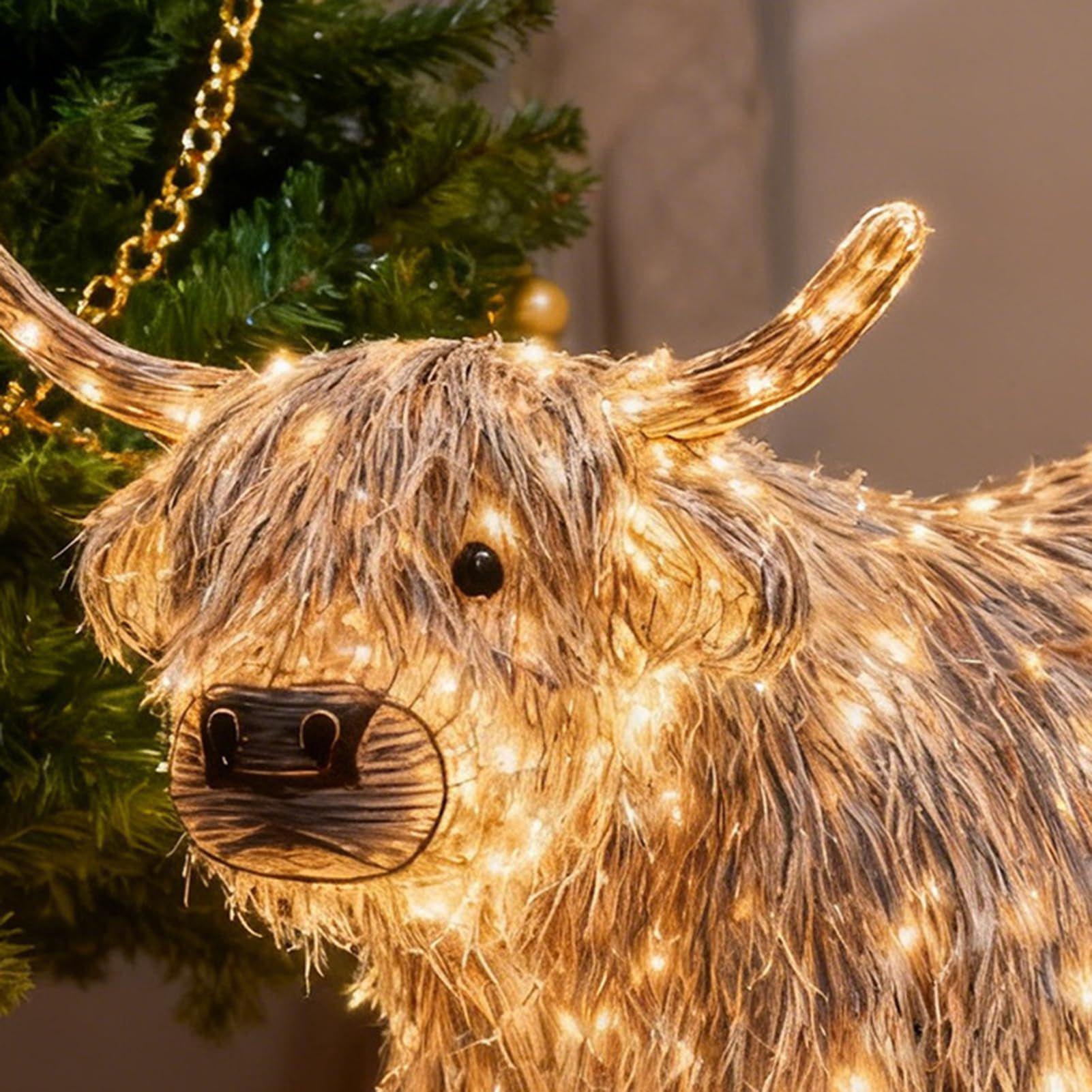 Cow Figurine Light Up 11 Inch  - Christmas Lights Outdoor avaliação e preço