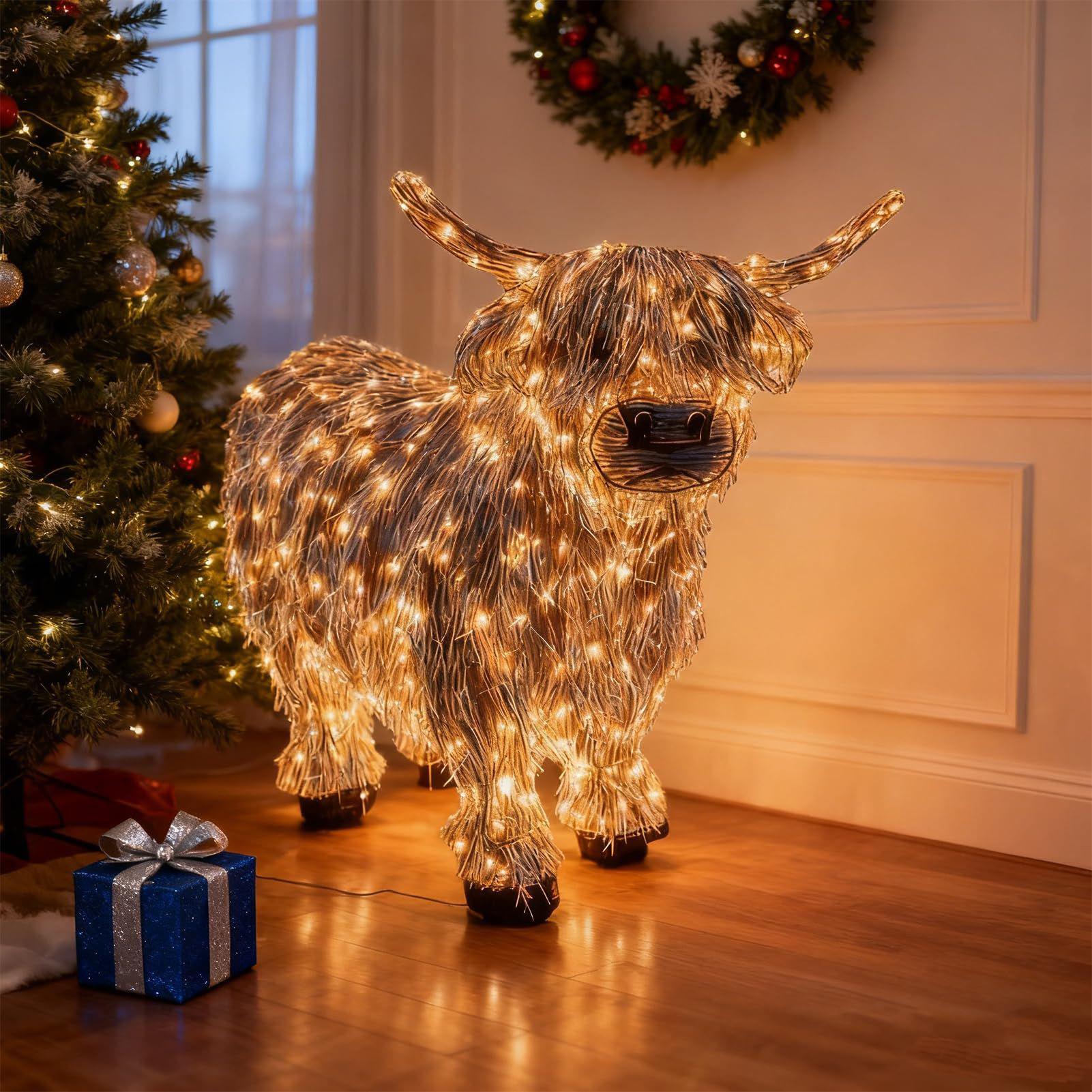 Cow Figurine Light Up 11 Inch  - Christmas Lights Outdoor avaliação e preço