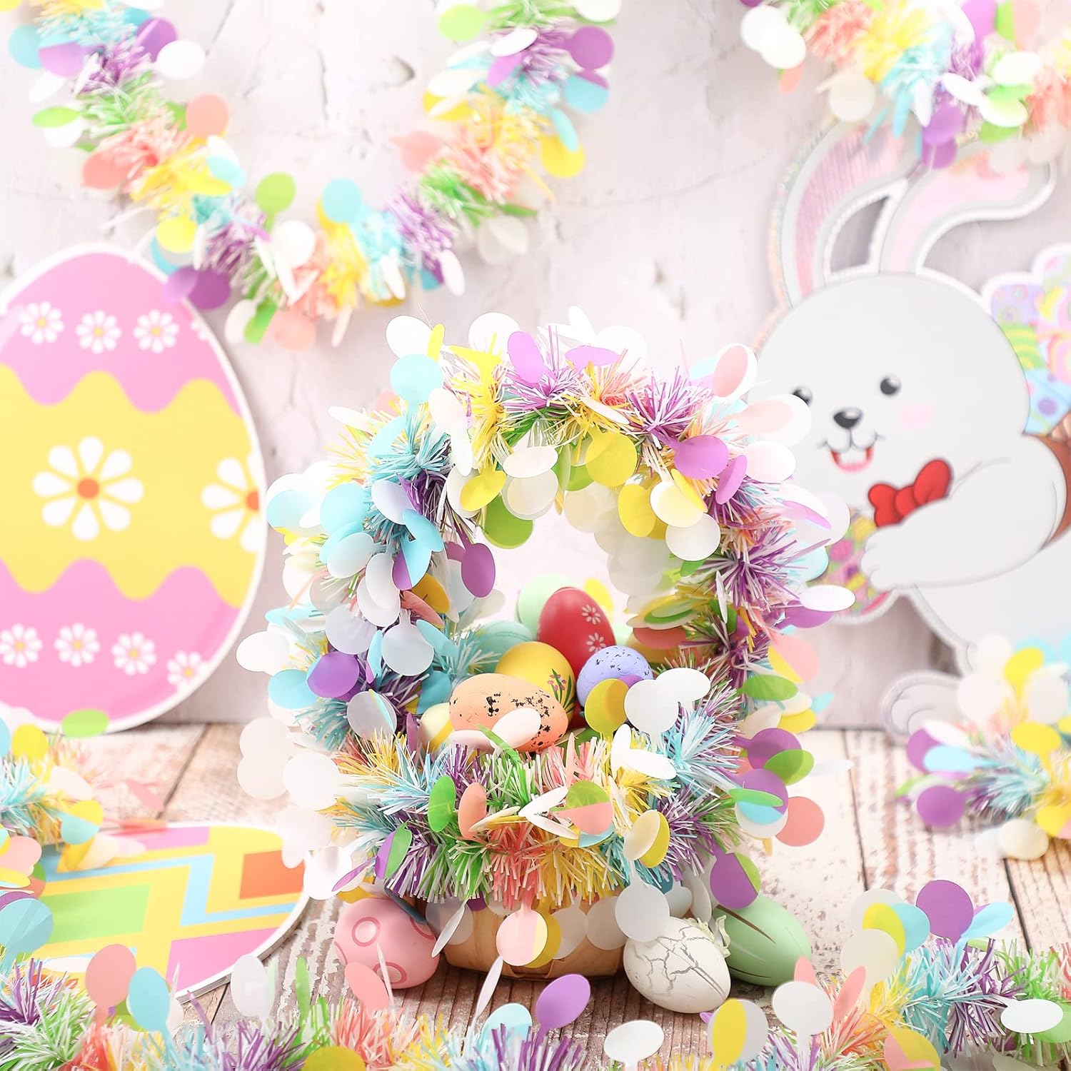 Easter Garland Decor 2PCS Glit - Tinsel Garland Decoration avaliação e preço