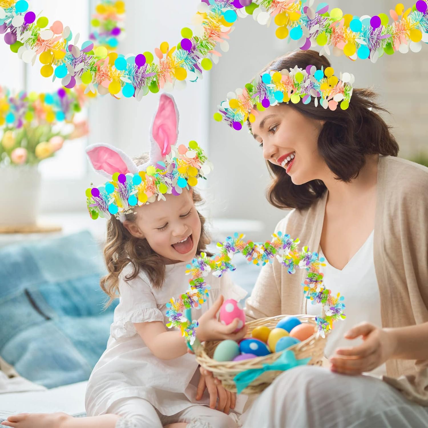 Easter Garland Decor 2PCS Glit - Tinsel Garland Decoration avaliação e preço