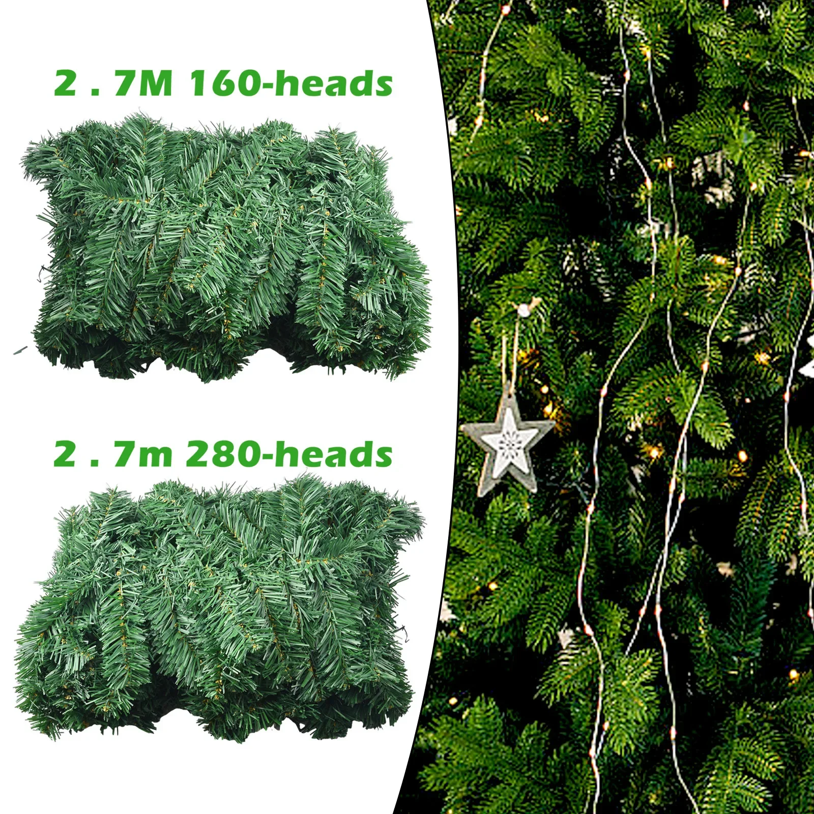 2.7M Artificial Green Christma - Christmas Wreath Fake avaliação e preço