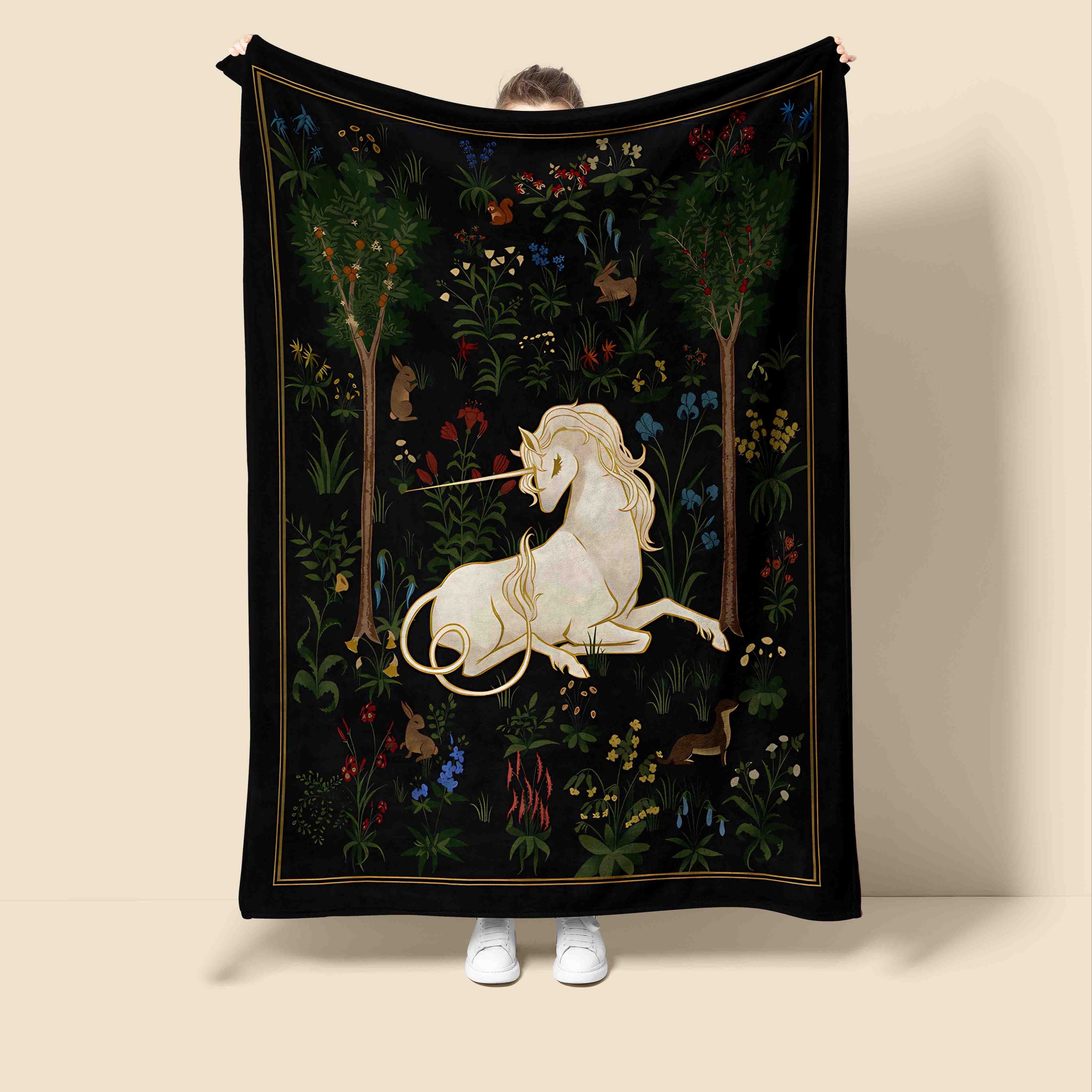 1pc Magical Unicorn Forest Thr - Christmas Throw Blanket avaliação e preço