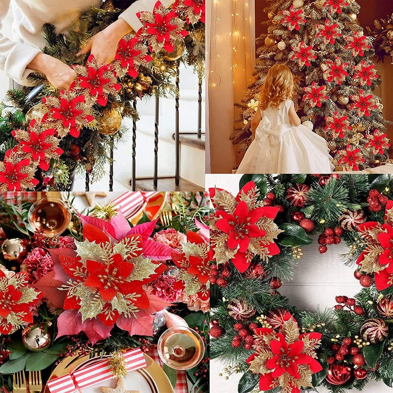 5PCS Christmas Flowers Christm - Christmas Tree Artificial avaliação e preço