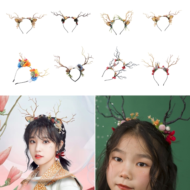 Branch Reindeer Antler Hair Ho - Reindeer Antlers Headband avaliação e preço
