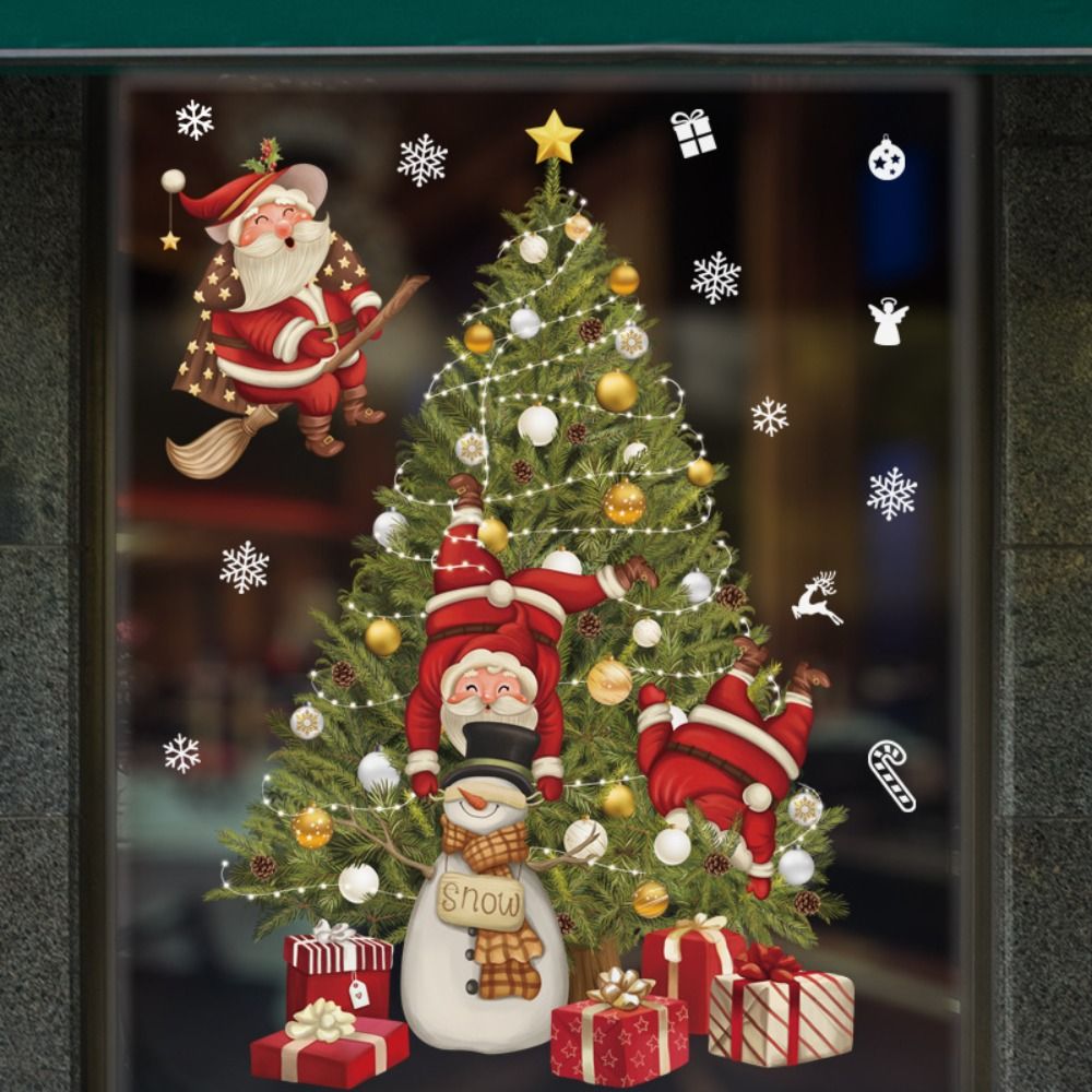 Funny PVC Christmas Window Gla - Snowflake Window Decal avaliação e preço
