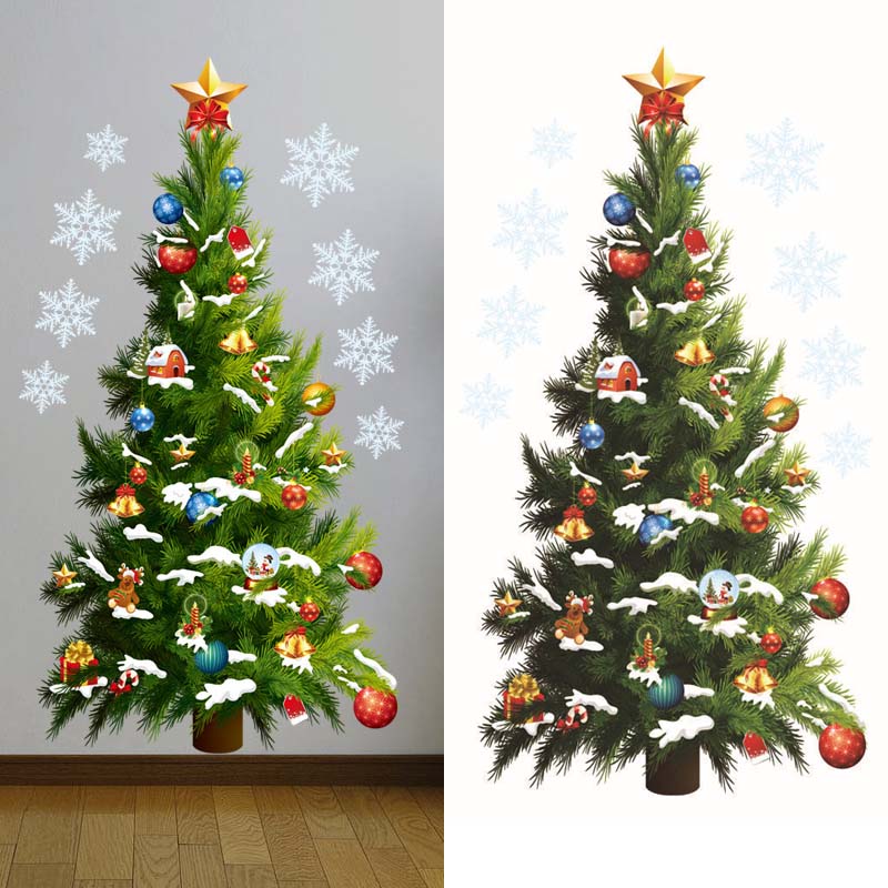 Christmas Tree Wall Stickers G - Snowflake Window Decal avaliação e preço