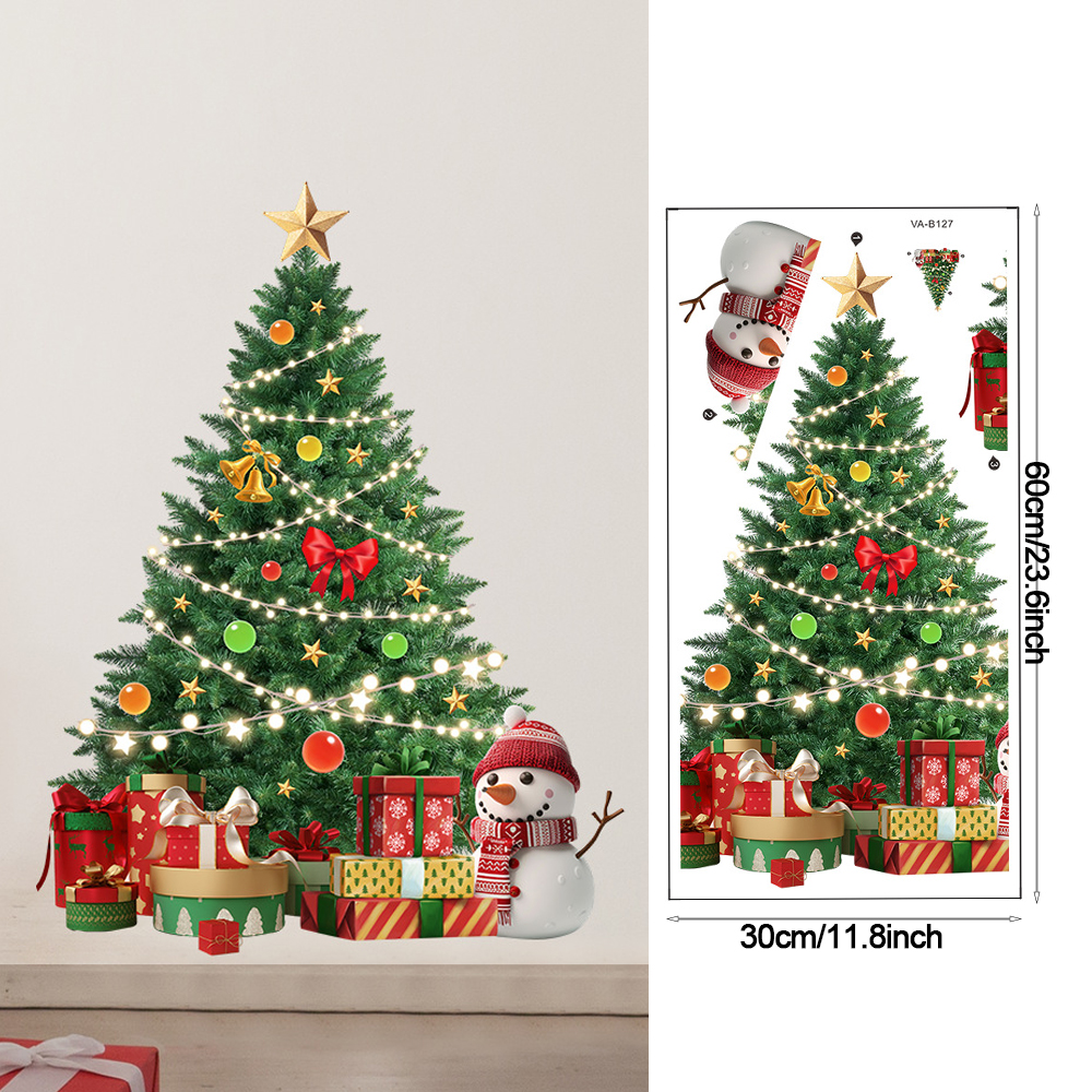 Christmas Tree Wall Stickers G - Snowflake Window Decal avaliação e preço