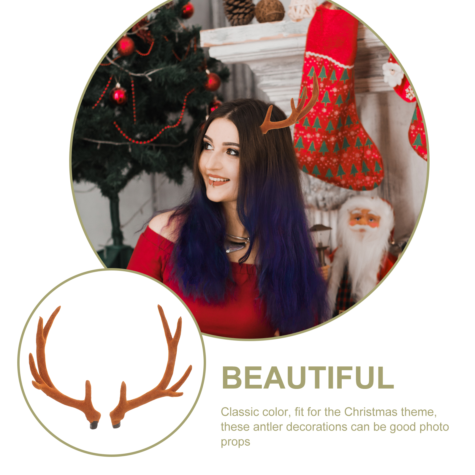 17CM Brown Reindeer Antlers Si - Reindeer Antlers Headband avaliação e preço