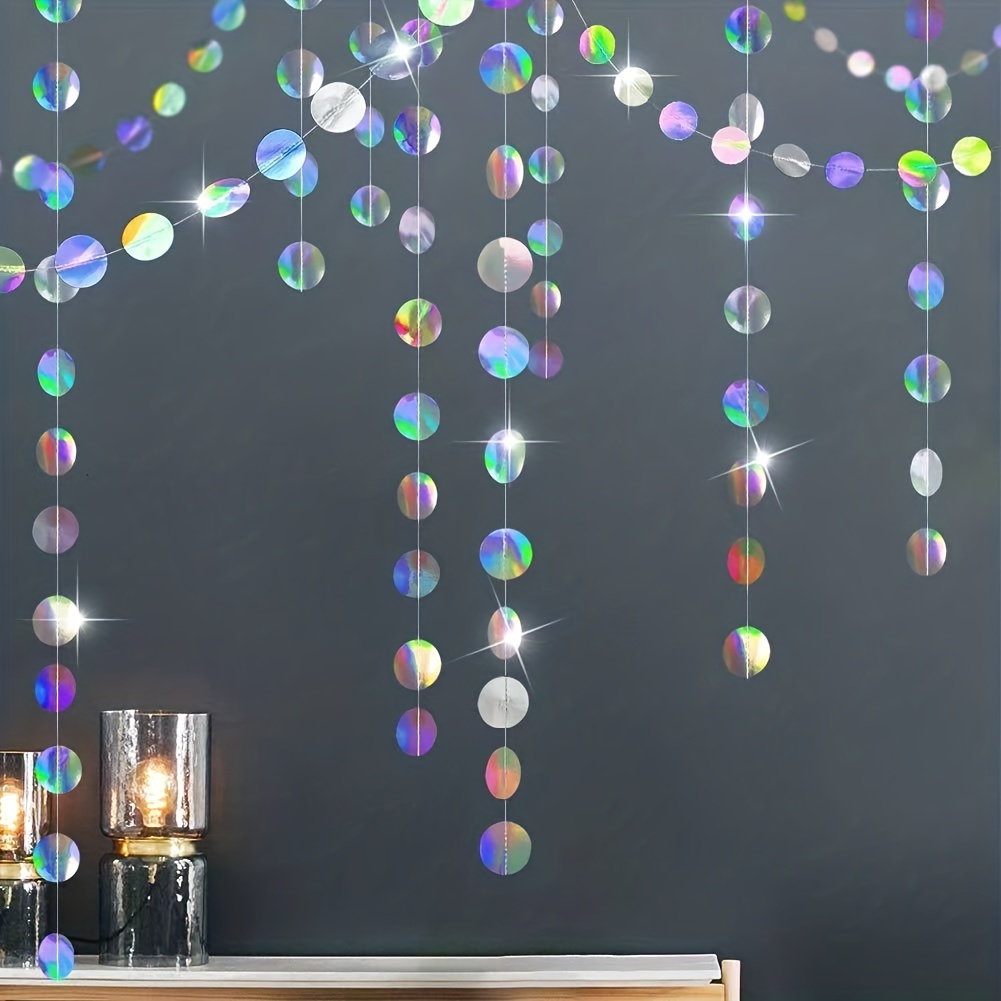 1pc Shimmering Iridescent Circ - Tinsel Garland Decoration avaliação e preço