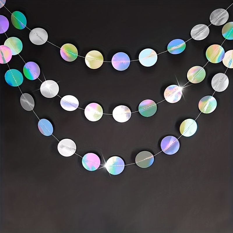 1pc Shimmering Iridescent Circ - Tinsel Garland Decoration avaliação e preço