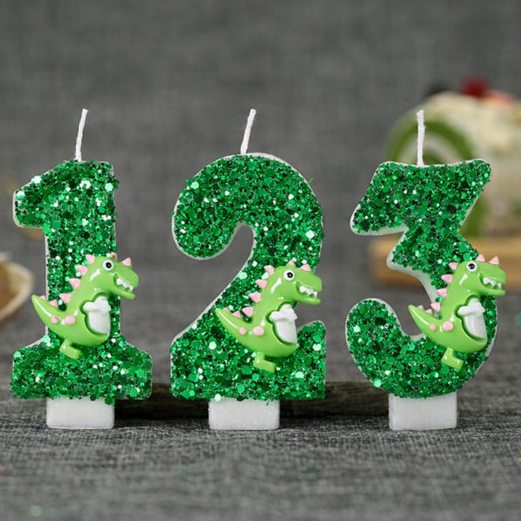 Cartoon Dinosaur Digital Birth - Holiday Candle Set avaliação e preço